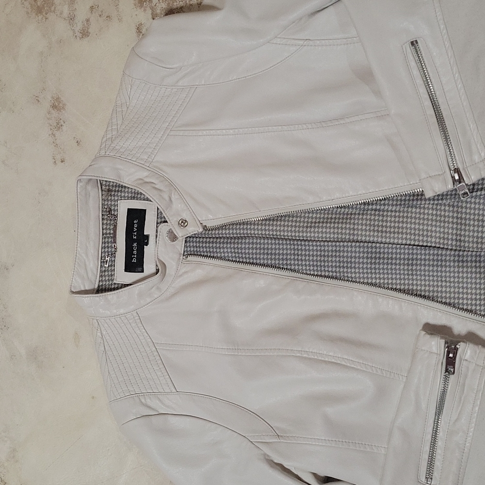 Black Rivet Leather Jacket - Picture 2 of 9
